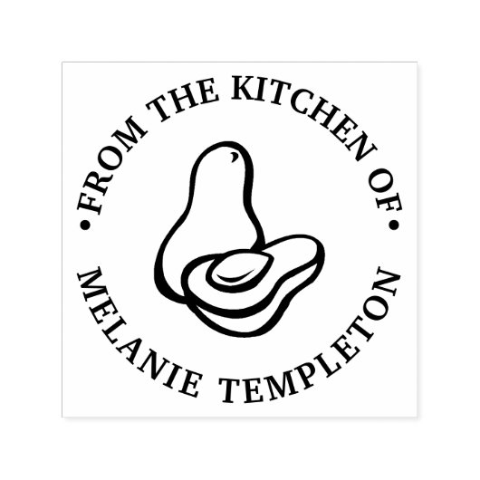 アボカド#2 "From the kitchen of"ネームモノグラム セルフインキングスタンプ (デザイン)