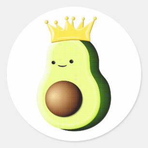 アボカドThe King Of All Fruits T-Shirts ラウンドシール