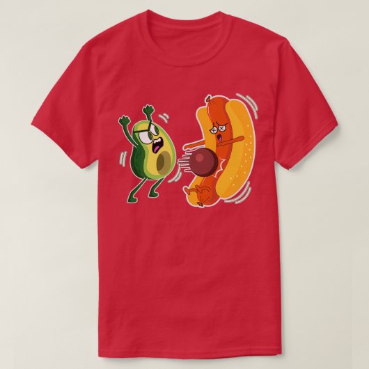 アボカドVSホットドッグ Tシャツ (デザイン正面)