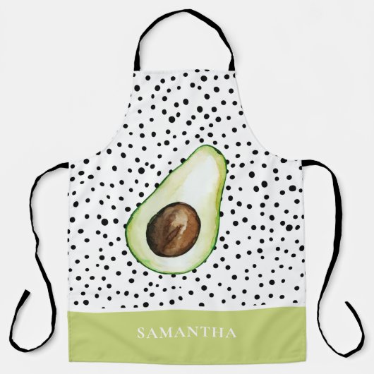 アボカモダンドのグパーソナライズされたリーン名 エプロン (正面)