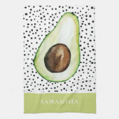 アボカモダンドのグパーソナライズされたリーン名 キッチンタオル (縦)