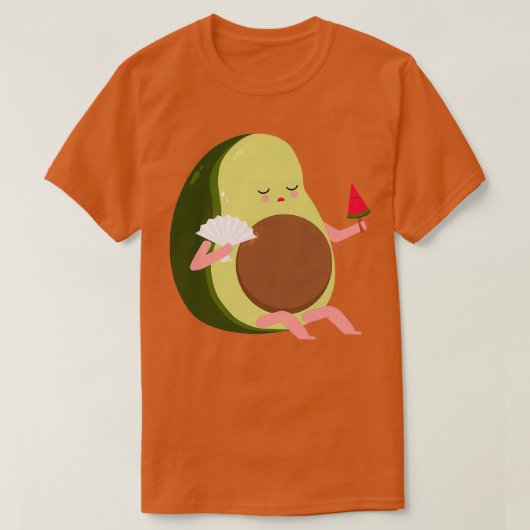アボカ感じドの熱と食べスイカ Tシャツ (デザイン正面)