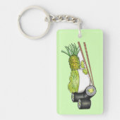 アボカ転がドわさび日本のすしディナー キーホルダー (正面)