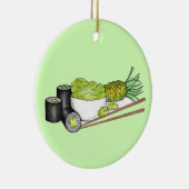 アボカ転がドわさび日本のすしディナー セラミックオーナメント (右)