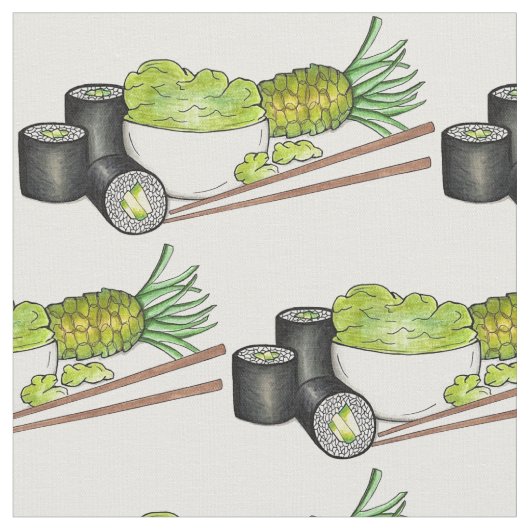 アボカ転がドわさび日本の寿司店 ファブリック (クローズアップ)