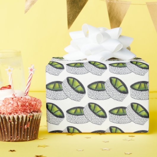 アボカ転がド日本のレストランすし食グルメ ラッピングペーパー (誕生日パーティー)