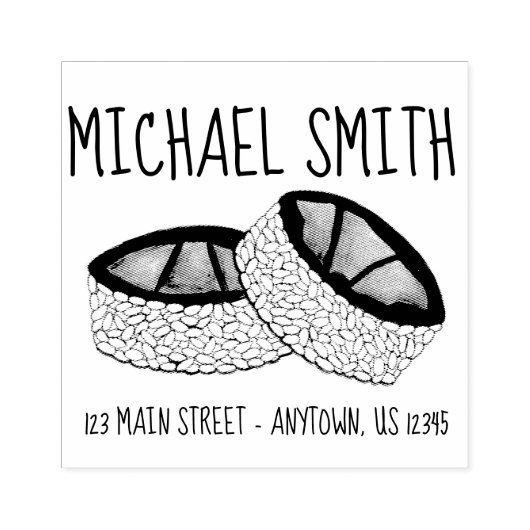 アボカ転がド食日本の食すしグルメ住所 ラバースタンプ (インプリント)