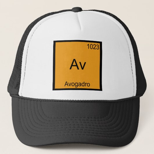 アボガドロ定数 ジョーク 元素記号 Tシャツ キャップ (正面)