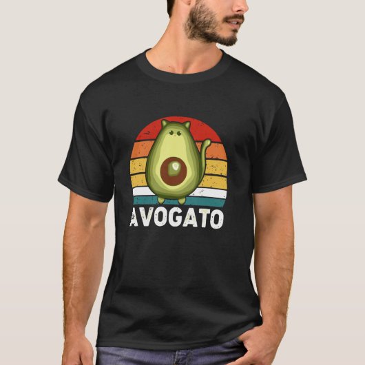 アボガート アボカド 猫 ヴィーガン キャット Tシャツ (正面)
