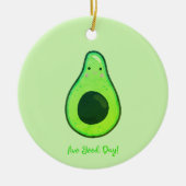アボグッドデイパニーアボカドクリスマス セラミックオーナメント (正面)