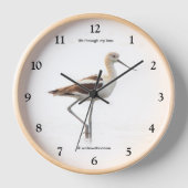 アボケ素晴らしトのアメリカ鳥がビーチを散歩 壁時計 (正面)