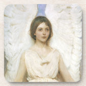 アボット・サイヤーによる天使、ヴィンテージ ビクトリア時代の美術 コースター (正面)