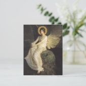 アボット・セイヤーによって岩に座る翼のある姿 (スタンド正面)