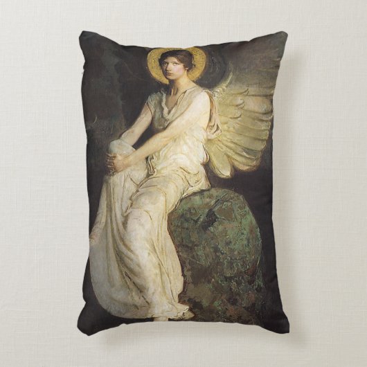 アボット・セイヤーによって岩に座る翼のある姿 アクセントクッション (正面(垂直))