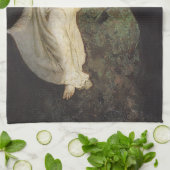 アボット・セイヤーによって岩に座る翼のある姿 キッチンタオル (折り畳み)