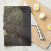 アボット・セイヤーによって岩に座る翼のある姿 キッチンタオル (四つ折り)