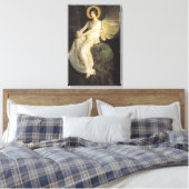 アボット・セイヤーによって岩に座る翼のある姿 キャンバスプリント (インサイチュ (寝室))