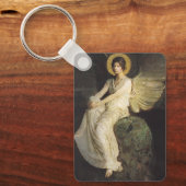 アボット・セイヤーによって岩に座る翼のある姿 キーホルダー (正面)