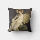アボット・セイヤーによって岩に座る翼のある姿 クッション (正面)