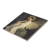 アボット・セイヤーによって岩に座る翼のある姿 タイル (側面)