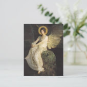 アボット・セイヤーによって岩に座る翼のある姿 ポストカード (スタンド正面)