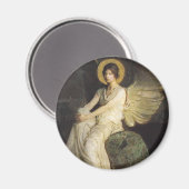 アボット・セイヤーによって岩に座る翼のある姿 マグネット (正面/裏面)