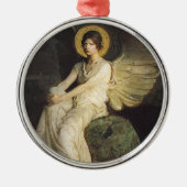 アボット・セイヤーによって岩に座る翼のある姿 メタルオーナメント (正面)