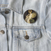 アボット・セイヤーによって岩に座る翼のある姿 缶バッジ (インサイチュ)