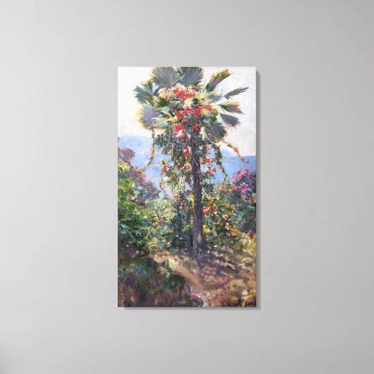 アボット・フラー墓パームツリー上の開花つる植物 キャンバスプリント (正面)