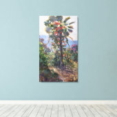 アボット・フラー墓パームツリー上の開花つる植物 キャンバスプリント (インサイチュ (ウッドフロア))