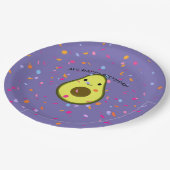 アボハッピーバースデーおもしろいアボカドプン ペーパープレート (アングル)