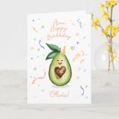 アボハッピーバースデー |アボカド誕生祝い カード (黄色い花)