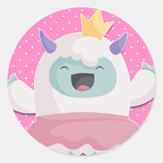 アボミナブルスノープリンセスイェティへ祝女の子 ラウンドシール (正面)