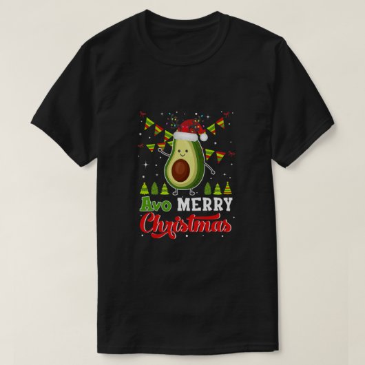 アボメリークリスマス2021アボカド顔マスクファミリー Tシャツ (デザイン正面)