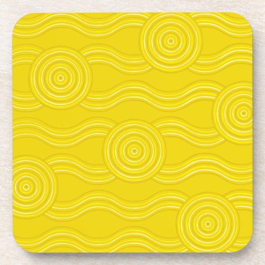 アボリジナルなアートのガラガラ コースター (正面)