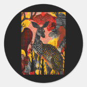 アボリジナルのオーストラリアのカンガルードットアートルーのアートワーク ラウンドシール (正面)