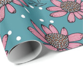 アボリジナルスタイル花光沢ラッピング紙 ラッピングペーパー (ロールコーナー)