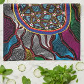 アボリジナルデザイン-15キッチンタオル キッチンタオル (折り畳み)