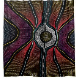 アボリジナルデザイン-2シャワーカーテン シャワーカーテン