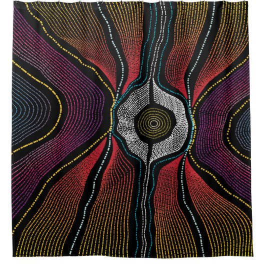 アボリジナルデザイン-2シャワーカーテン シャワーカーテン (正面)