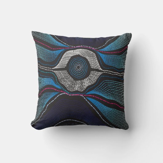アボリジナルデザイン-3装飾用クッション クッション (正面)