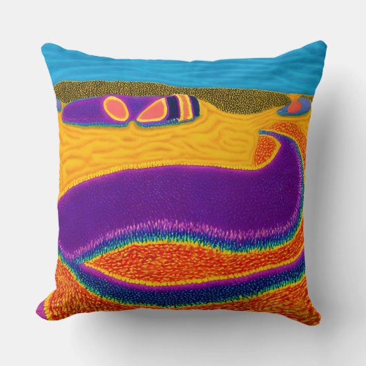 アボリジナル抽象芸術アートVol.02 クッション (正面)