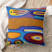 アボリジナル抽象芸術アートVol.04 クッション (ブランケット)