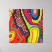 アボリジナル抽象芸術アートVol 06 キャンバスプリント (正面)