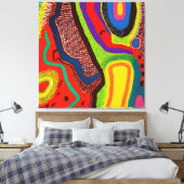 アボリジナル抽象芸術アートVol 06 キャンバスプリント (インサイチュ (寝室))