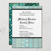 アボリジナル結婚式招待状ザジャーニーブルー 招待状 (正面/裏面)