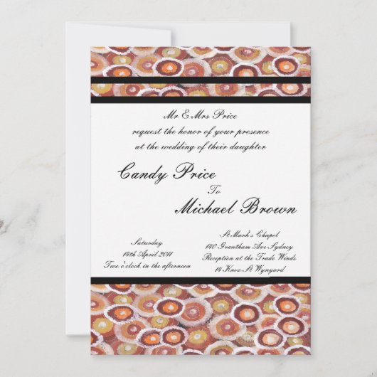 アボリジナル結婚式招待状トライバルランド 招待状 (正面)