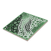 アボリジナル美術スタイルグリーン2/9セラミックタイル タイル (側面)