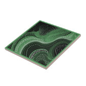 アボリジナル美術スタイルグリーン4/9セラミックタイル タイル (側面)