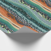 アボリジナル美術スタイルストライプラッピング紙 ラッピングペーパー (角)